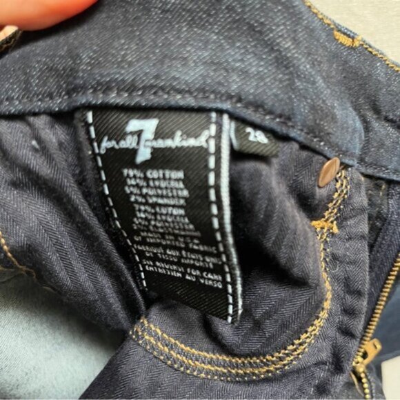 7 For All Mankind ‘A’ pocket Dark Blue Flare Bootcut Jeans Sz 28 - Picture 10 of 16